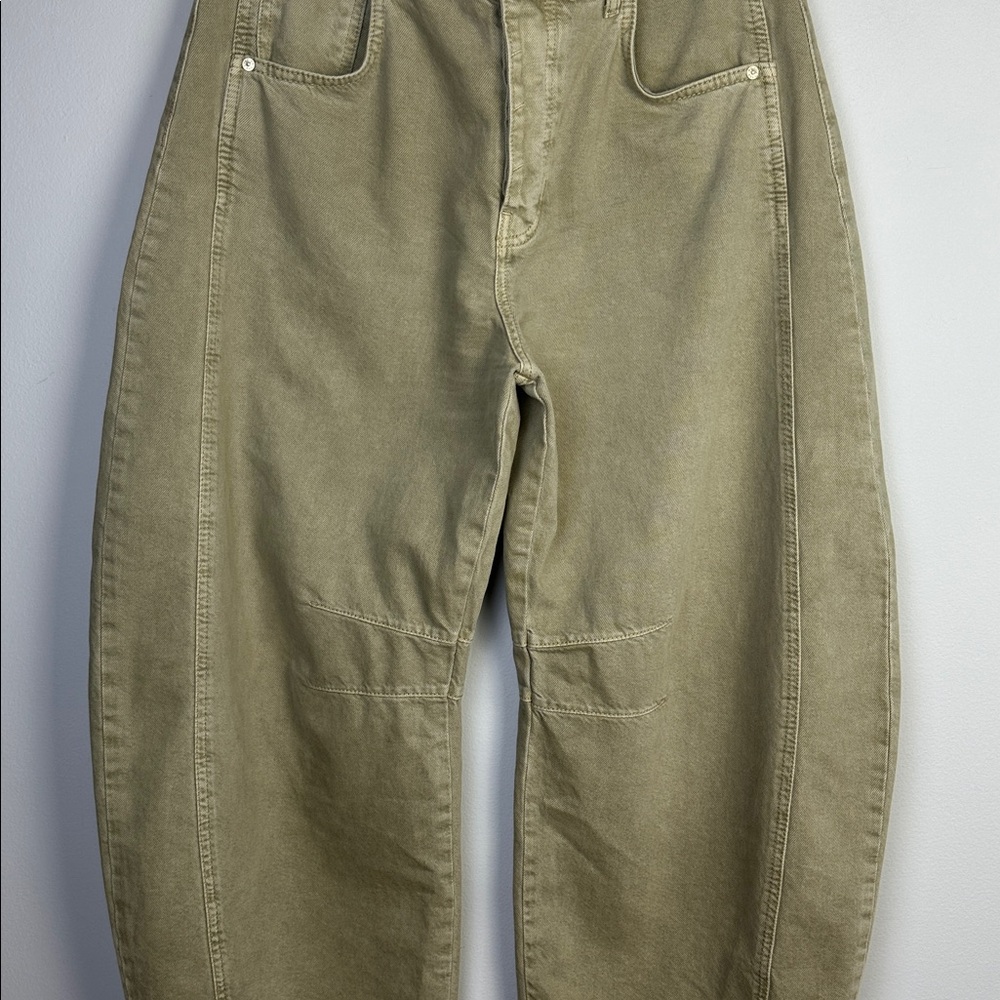 Free People We The Free Good Luck Mid Rise Barrel Jeans Size 30 Cotton Neutral - Picture 5 of 16